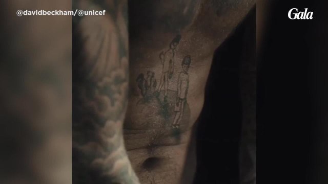 GALA VIDEO - David Beckham met ses tatouages au service de l'UNICEF