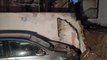 Üsküdar'da istinat duvarının çökmesi sonucu 4 araç zarar gördü