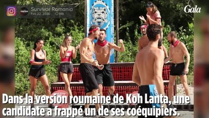 GALA VIDEO - Vexée, une candidate de « Koh-Lanta " en Roumanie casse le nez d'un coéquipier