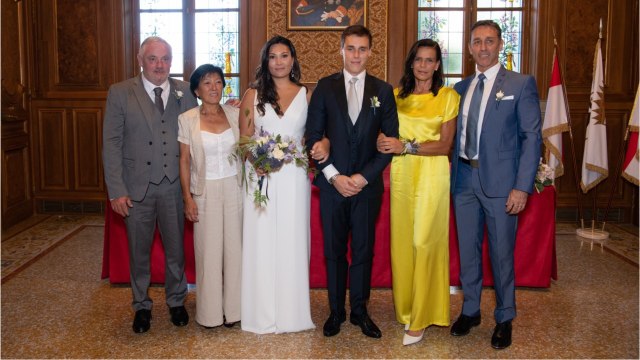 GALA VIDEO - Mariage de Louis Ducruet : le joli clin d'œil vestimentaire de Stéphanie de Monaco à Pauline