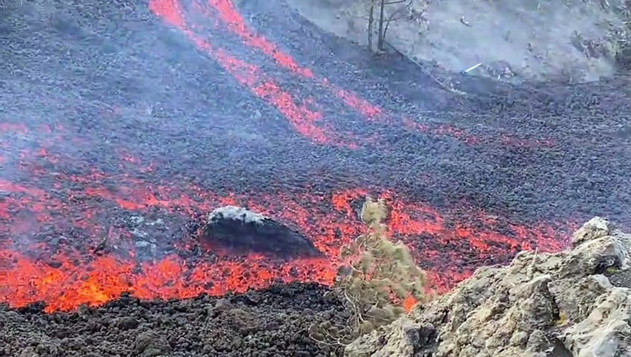 Lava Flows From La Palma Volcano
