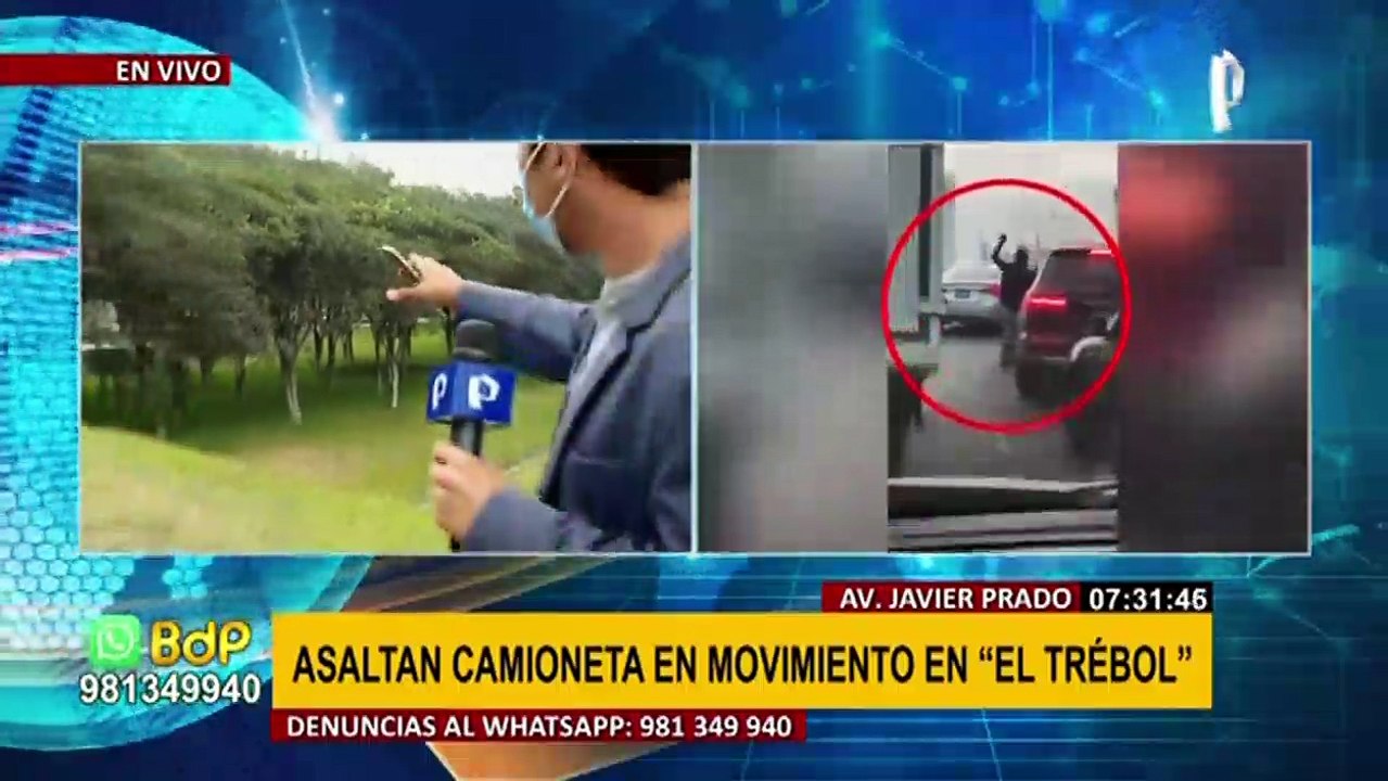 Surco: graban asalto a conductor durante tráfico en el Trébol de Javier Prado