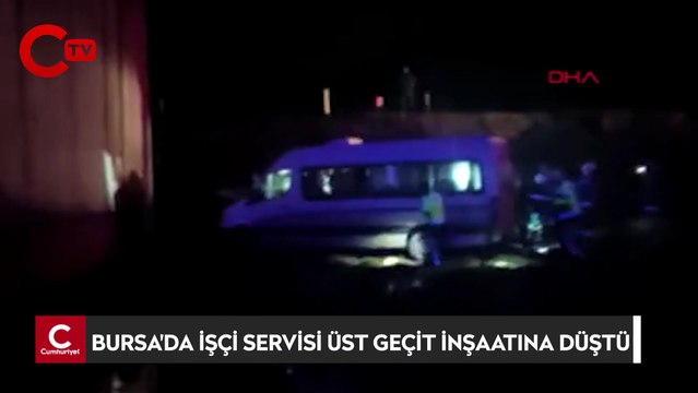 Bursa'da işçi servisi üst geçit inşaatına düştü: 5 yaralı