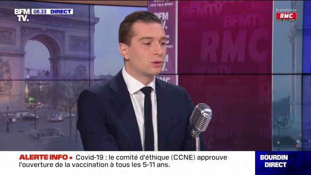 Jordan Bardella: Nous défendons la liberté vaccinale, la 3ème dose est plus politique que sanitaire
