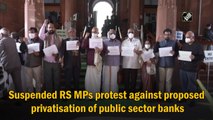 Suspended RS MPs protest against proposed privatisation of public sector banks