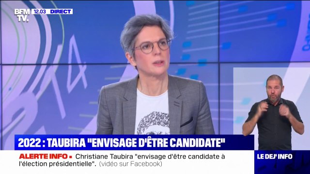 Sandrine Rousseau sur une éventuelle candidature de Christiane Taubira: Je pense que sa démarche consiste à mettre un peu de pression sur l'union de la gauche