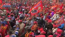 Uttar Pradesh : Lucknow में हो रहे BJP-निषाद पार्टी की संयुक्त रैली में शामिल हुए गृहमंत्री अमित शाह