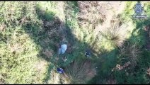 Imágenes de la búsqueda del cuerpo de Pablo Sierra grabadas por un dron de la Policía Nacional