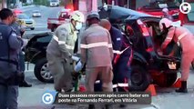 Duas pessoas morrem após carro bater em poste na Fernando Ferrari, em Vitória