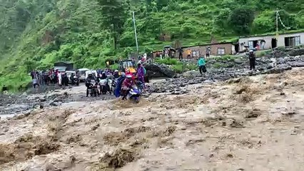 Motorbike Makes It Through Flooding Waters