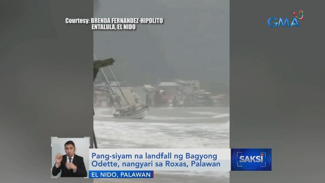 Pang-siyam na landfall ng Bagyong Odette, nangyari sa Roxas, Palawan | Saksi
