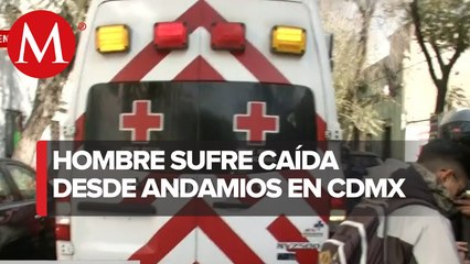 Lesionado tras accidente en andamios en alcaldía Cuauhtemoc