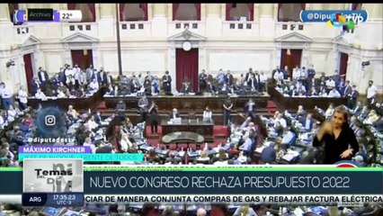 Oposición en el Congreso de Argentina dejó sin Presupuesto 2022 al Gobierno