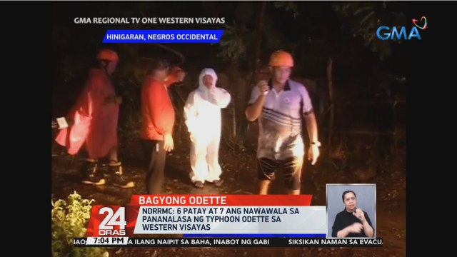 NDRRMC: 6 patay at 7 ang nawawala sa pananalasa ng Typhoon Odette sa Western Visayas | 24 Oras