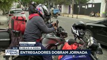 Entregadores trabalham em média 65 horas por semana para conseguir renda de 1170 reais por mês, cerca de 5 reais por hora.