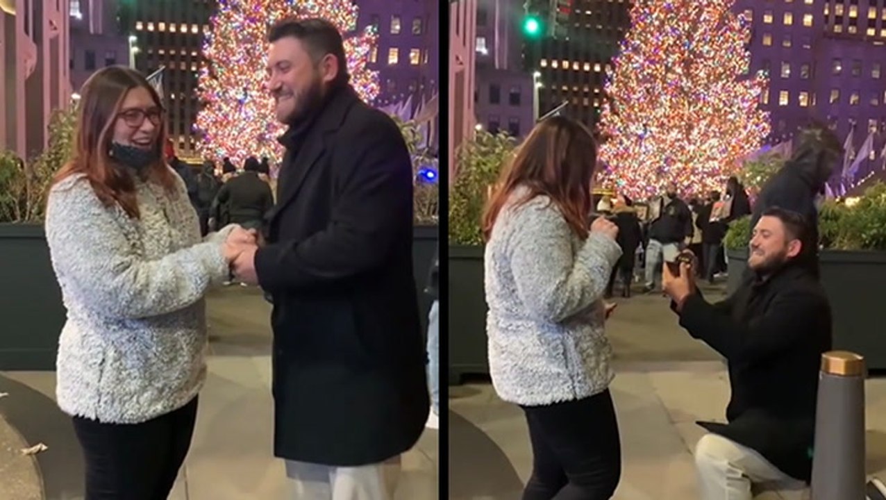 Popping The Question By The Rockefeller Christmas Tree