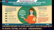 Children exposed to covid can safely stay in class with in-school testing, CDC says - 1breakingnews.