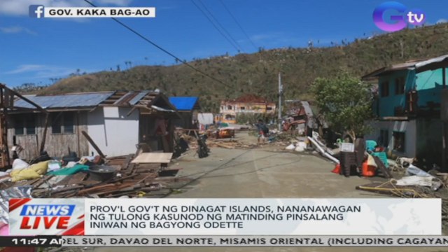 Prov'l gov't ng Dinagat Islands, nananawagan ng tulong kasunod ng matinding pinsalang iniwan ng Bagyong Odette | News Live