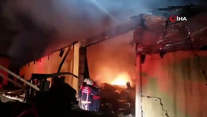 Tokat’ta palet fabrikasında yangın