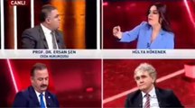 Sözünün kesilmesine kızan Ersan Şen canlı yayında Hülya Hökenek'e patladı: Kendiniz programı yapın