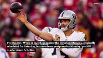 Raiders Week 15 Game Postponed to Monday