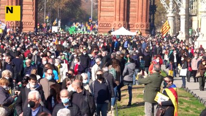 Caminata de la manifestació SomEscola fins a Arc de Triomf