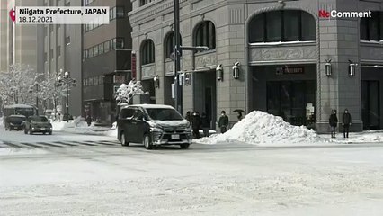 Sea of Japan coast receives heavy snow leading to disruption