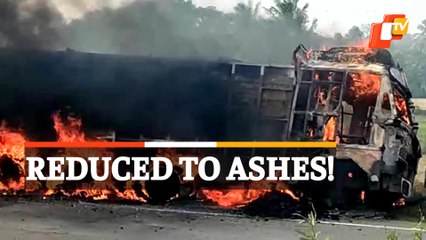 WATCH | Coal Truck Reduced To Ashes After Catching Fire