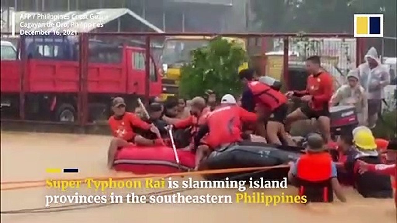 Super Typhoon Rai slams through the Philippines forcing tens of thousands to evacuate
