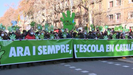 Miles de personas se manifiestan a favor de la inmersión lingüística en Cataluña