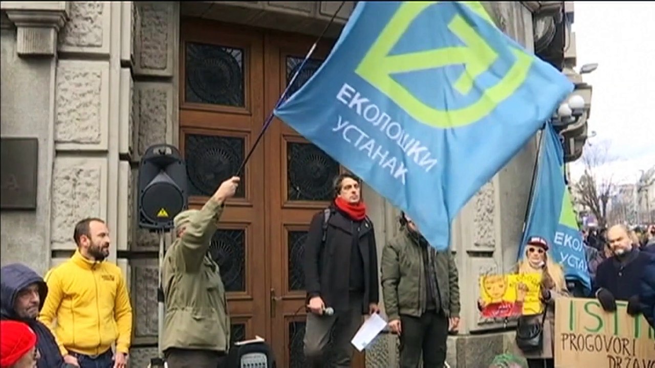 Протест экоактивистов в Белграде