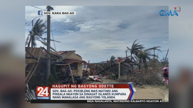 Gov. Bag-ao: Posibleng mas matindi ang pinsala ngayon sa Dinagat Islands kumpara nang manalasa ang Bagyong Yolanda | 24 Oras Weekend