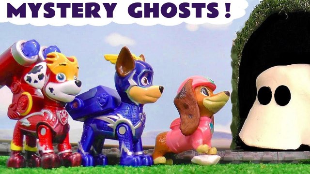 Paw Patrol Ghost Mystery Story with Liberty and Moto Pups Toys with Funny Funlings and Thomas and Friends in this Family Friendly Stop Motion Toy Trains 4U Full Episode English Video for Kids