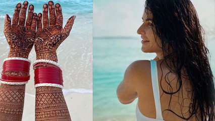 Katrina Kaif कर रही हैं Vicky Kaushal संग हनीमून एंजॉय; मेंहदी वाले हाथ किए शेयर | FilmiBeat
