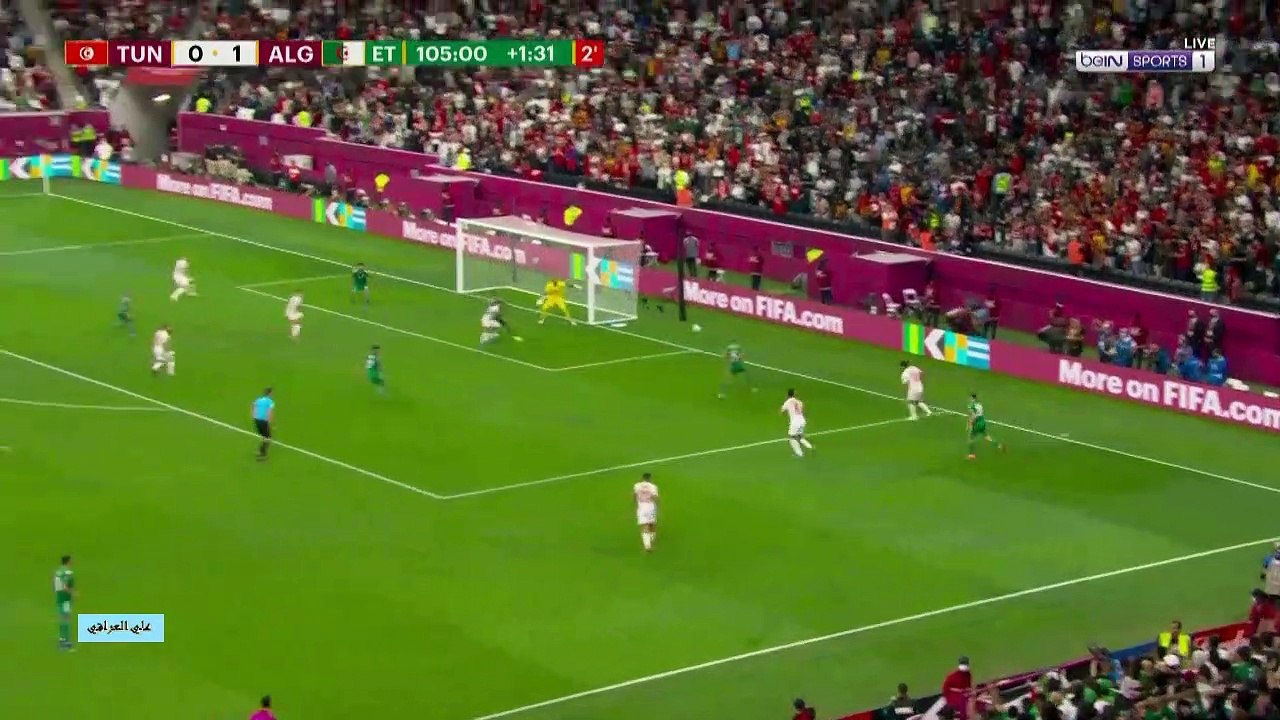 الاشواط الاضافية مباراة الجزائر وتونس في نهائي بطولة كأس العرب 18-12-2021