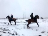 Kars'ta kar üstünde cirit gösterisi