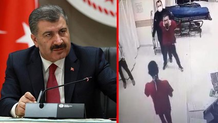 Doktora kafa atarak kaşını yaran şahsın serbest bırakılmasına Bakan Koca sert çıktı