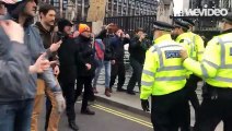 Anti Covid measures protesters abuse police during protest in Westminster