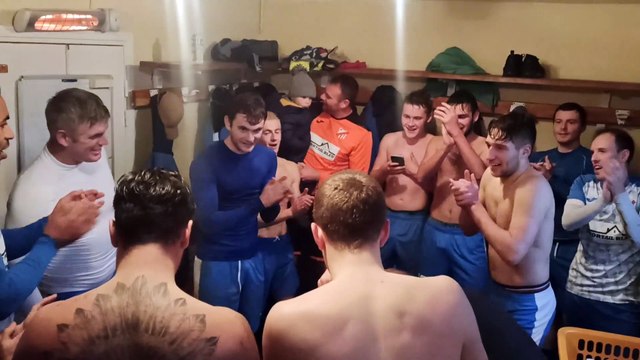 Célébration victoire ! ES Tourville / US Bolbec (championnat R2 Groupe C le 19/12/2021)