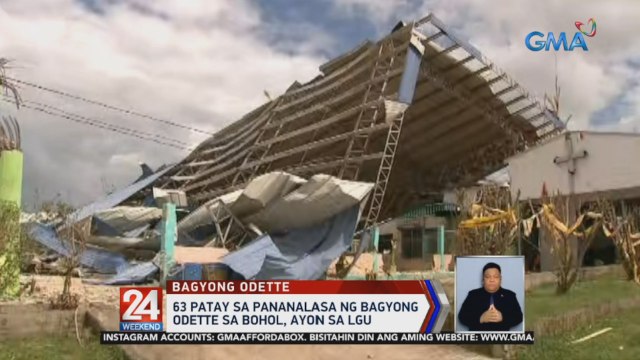 63 patay sa pananalasa ng Bagyong Odette sa Bohol, ayon sa LGU | 24 Oras Weekend