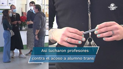 Download Video: Profesores en Huelva usan falda y se pintan las uñas en apoyo a un alumno trans