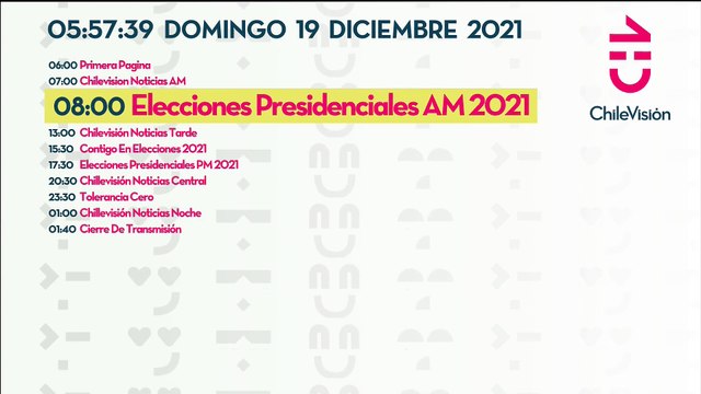 Chilevisión - Inicio de Transmisiones (19/12/2021)