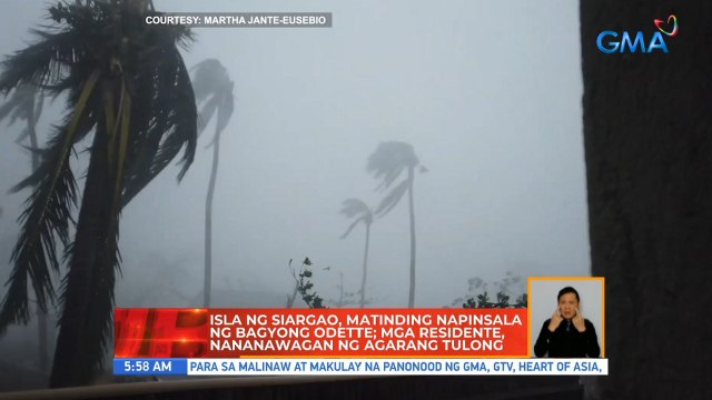 Isla ng Siargao, matindin napinsala ng bagyong Odette; mga residente, nananawagan ng agarang tulong | UB