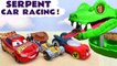 Hot Wheels Snake Racing Full Episode Funny Funlings Race Videos for Kids with Disney Toy Cars 3 Lightning McQueen versus Toy Story by Kid Friendly Family Channel Toy Trains 4U