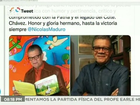 Venezuela lamenta fallecimiento del destacado periodista y diputado Earle Herrera