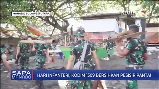 Hari Infanteri, Kodim 1309 Bersihkan Pesisir Pantai