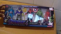 Unboxing and Review of Avengers Endgame Action Figure of 5 Super Heroes - Hulk, IronMan, Spiderman, Thenos, Captain America