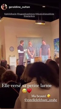 Ultime représentation de la pièce Les grandes ambitions au théâtre de la Madeleine à Paris avec Matt Pokora, Estelle Lefébure et Philippe Lellouche.