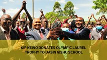 Kip Keino donates Olympic Laurel trophy to Uasin Gishu school