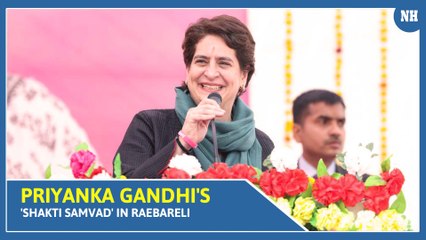 Priyanka Gandhi interacts with the ladies of Rae Bareli during 'Shakti Samvaad'